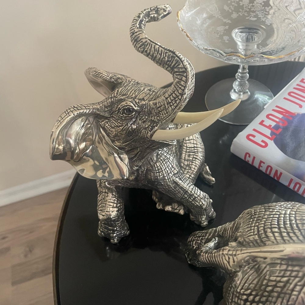 Silver Elephant Figurine